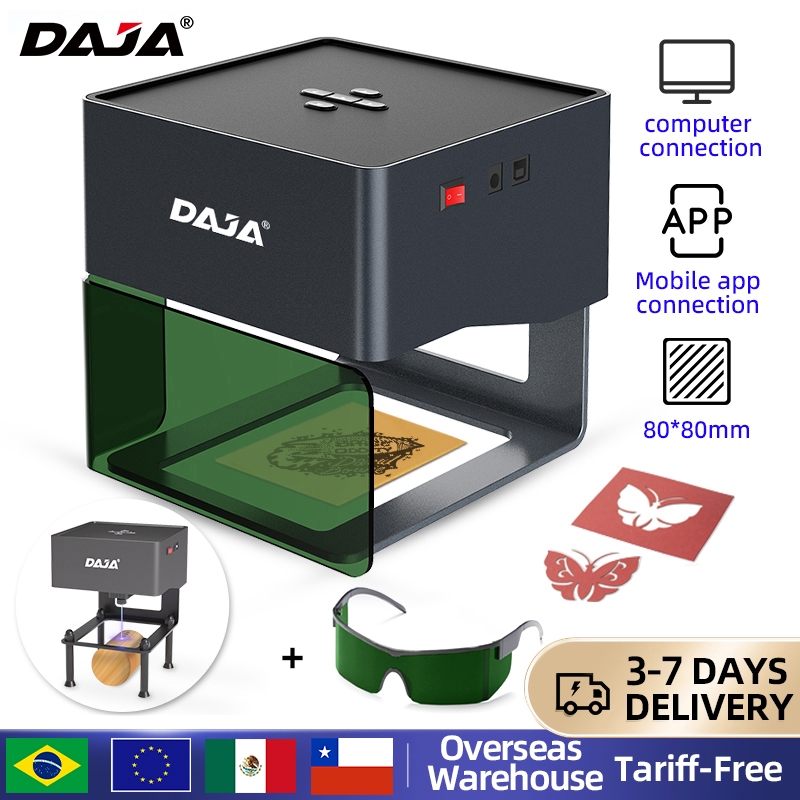 Fiber Laser Cutting Machine - DAJA DJ6 ミニポータブルレーザー彫刻 Diy Bluetooth マシン塗装ドッグタグ紙革木製プラスチックロゴ