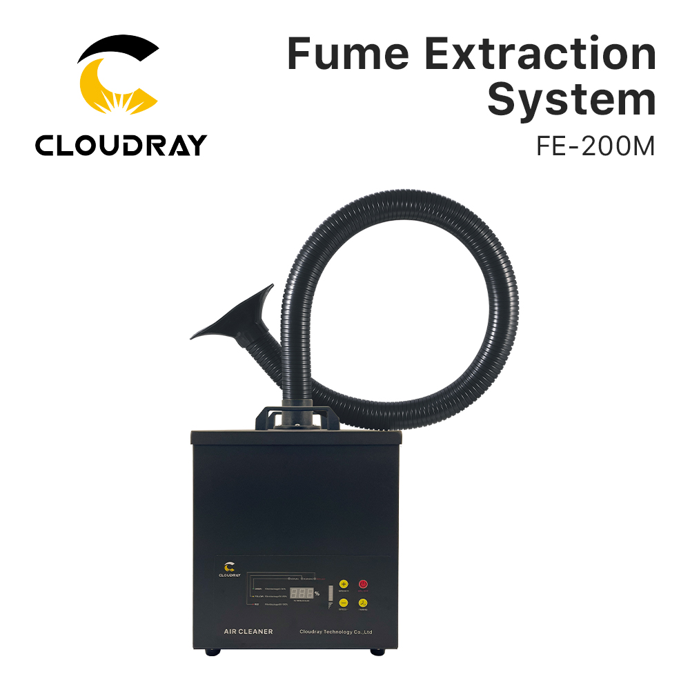 Fiber Laser Cutting Machine - Cloudray Fume Extraction System FE-200M レーザーマーキング、コーディング、彫刻機用軽量排煙システム