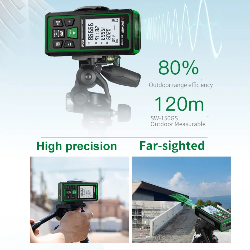 グリーンレーザー距離計デジタル距離計 150 メートル 10 - Industrial Laser Rangefinder のレビューと価格